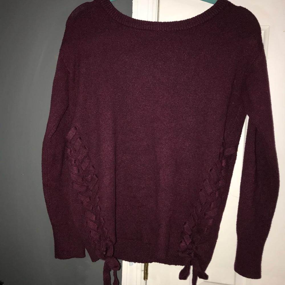 Maroon tie sweater from Garage